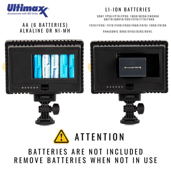 ULTIMAXX Professional 160 LED Video Light Camera Hot Shoe Mount - Image 4