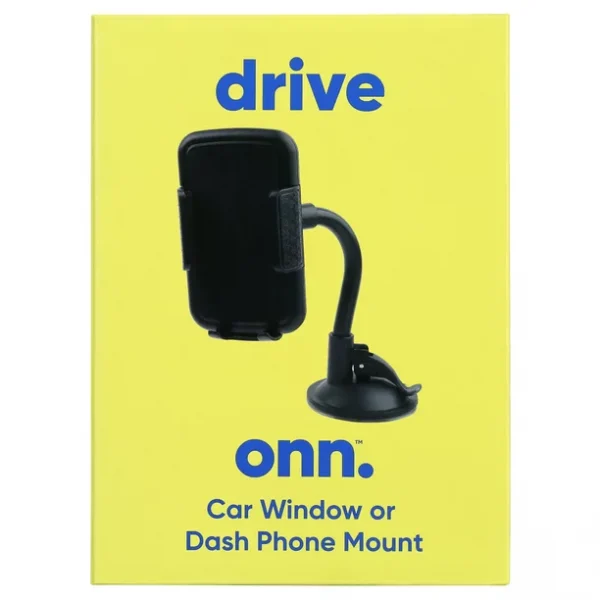 Drive onn. Car Window or Dash Phone Mount Compatible with 2 in - 3.7 in Wide Mobile Phones