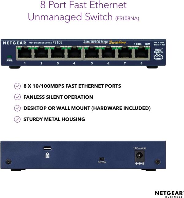 NETGEAR Fast Ethernet Switch FS108 - Image 3