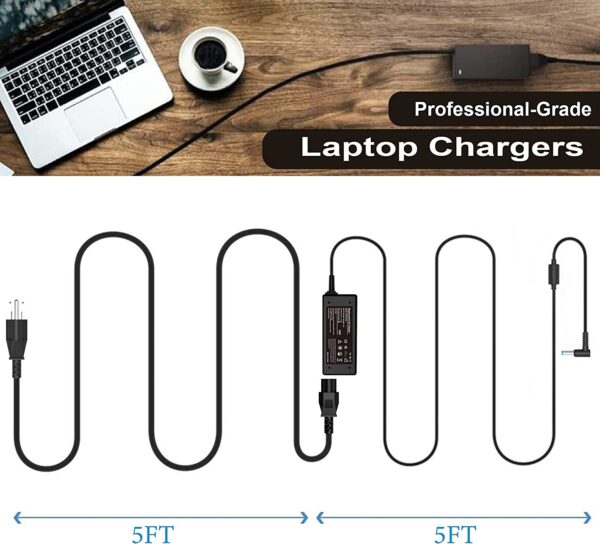 19.5V 3.33A 65W AC Adapter Laptop Charger for HP ProBook 640 G2,650 G2,430 G3,440 G3,450 G3,455 G3,470 G3; P/N: H6Y89AA PA-1900-32HE PPP009C PPP012D-S PPP012L-E PA-1450-56HA Power Supply Cord - Image 4