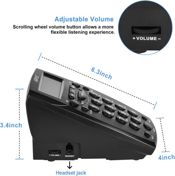 AGPtek Call Center Dialpad Headset Telephone with Tone Dial Key Pad & REDIAL - Image 5