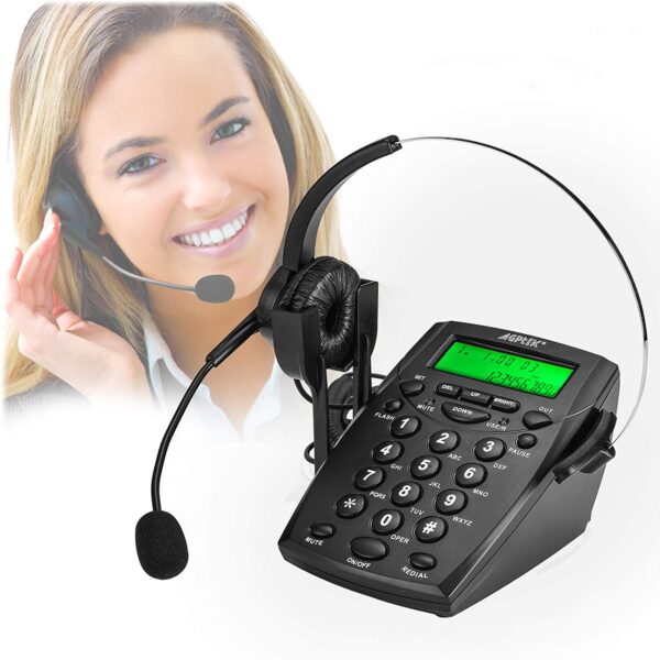 AGPtek Call Center Dialpad Headset Telephone with Tone Dial Key Pad & REDIAL - Image 7