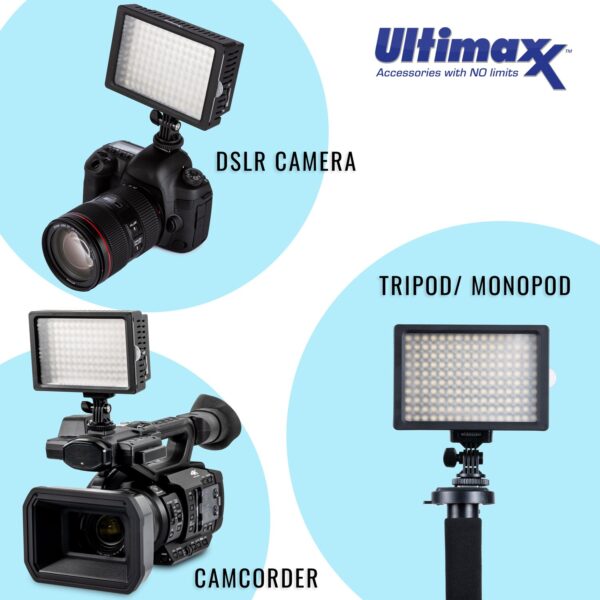 ULTIMAXX Professional 160 LED Video Light Camera Hot Shoe Mount - Image 3