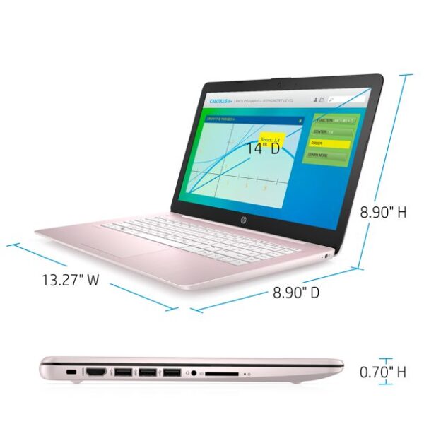 HP Stream 14", Intel Celeron N4020, 4GB RAM, 64GB eMMC, Rose Pink, Windows 10 (S Mode), 14-cb172wm - Image 4