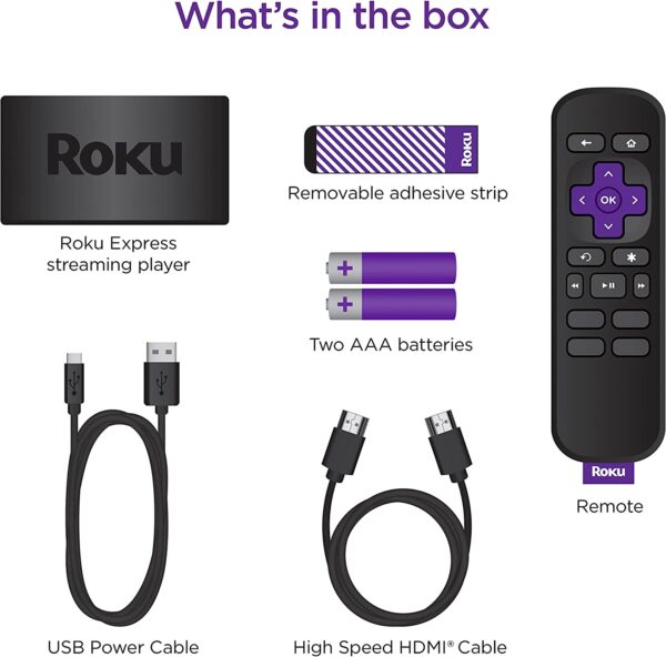 Roku Express (New, 2022) HD Streaming Device with High-Speed HDMI Cable and Simple Remote, Guided Setup, and Fast Wi-Fi - Image 6